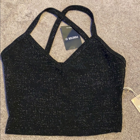 Forever 21 Tops - sparkly cross back tank